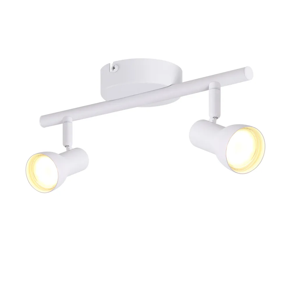 ZMH Faretto da soffitto 2 fiamme Lampada da soffitto corridoio Luce da soffitto Design moderno Faretto da interno bianco GU10 Spot da soffitto in metallo 350°Spot orientabili per camera da letto soggiorno cucina (senza lampadina) - 9