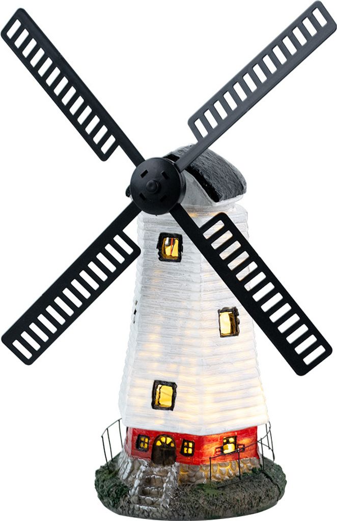 LED Solarleuchte, Windmühle, mehrfarbig, H 51 cm