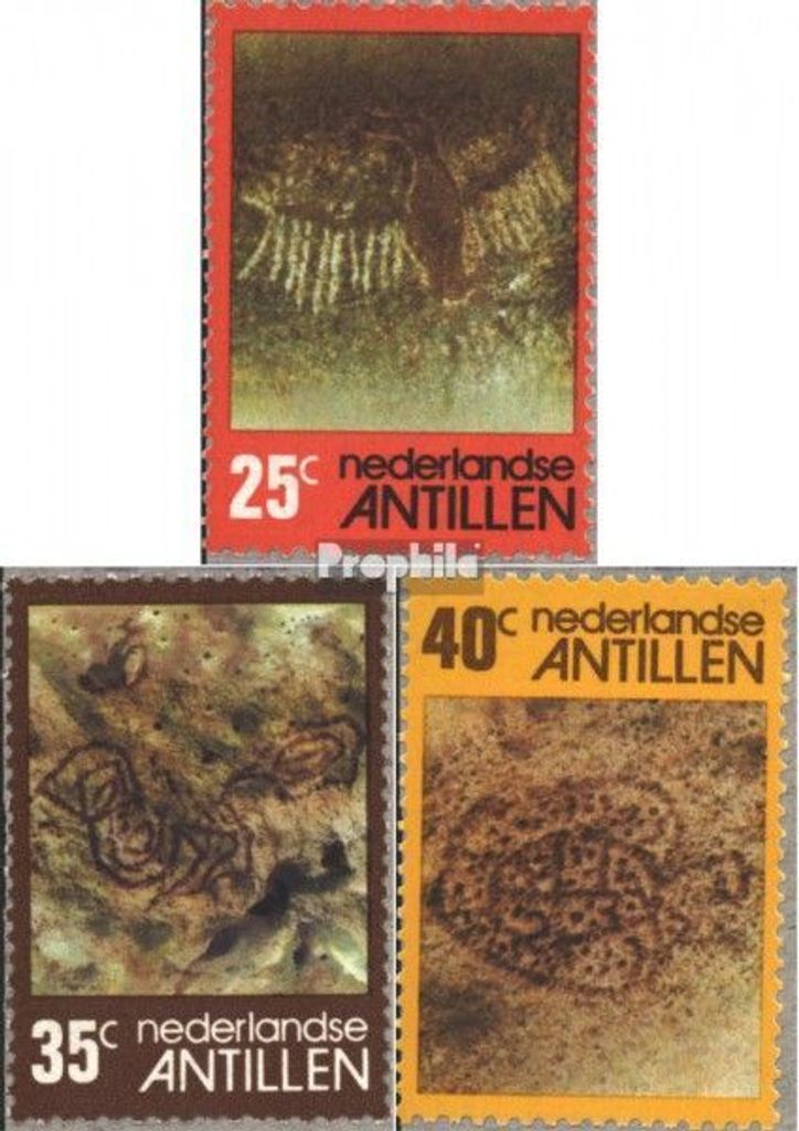 Briefmarken Niederländische Antillen 1977 Mi 326-328 (kompl.Ausg.) postfrisch Felsgravuren