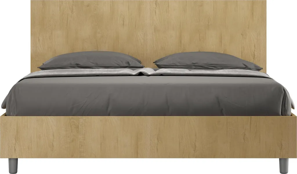 ITYHOME New Egos - Lit Queen Size 160x190 cm sans Sommier Chêne Nature