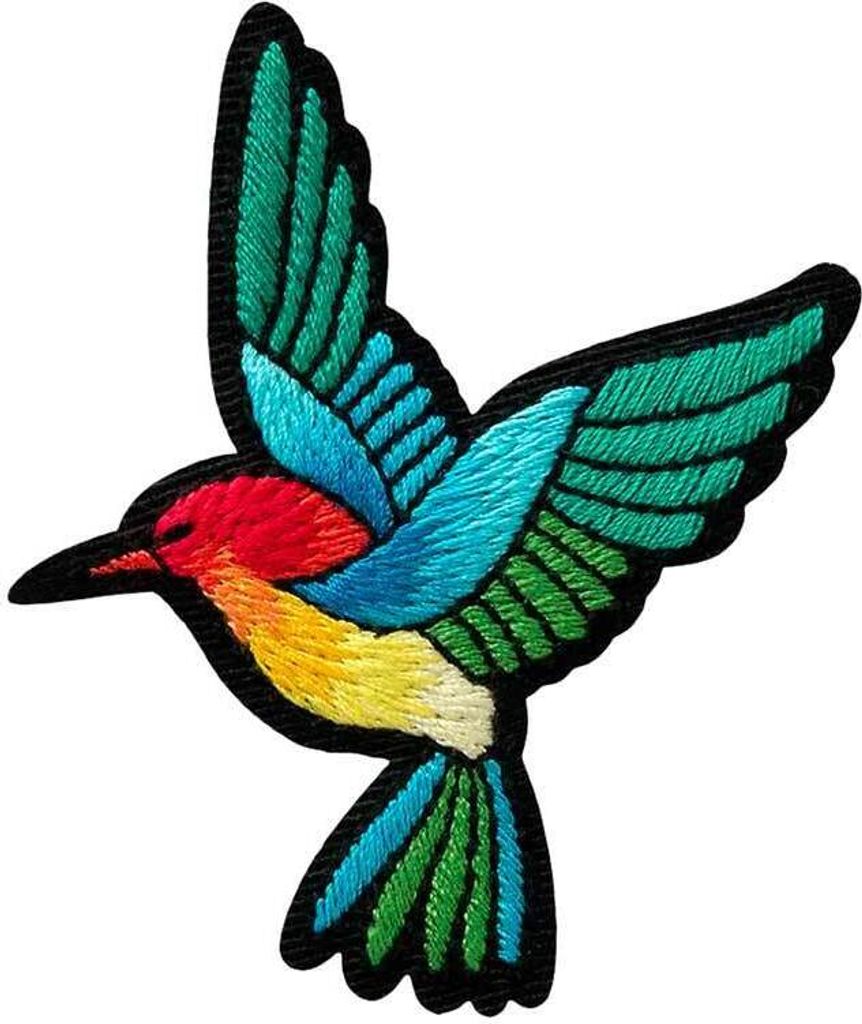 Animale colorato colibrì - toppa, toppa da stirare, Immagine del prodotto 