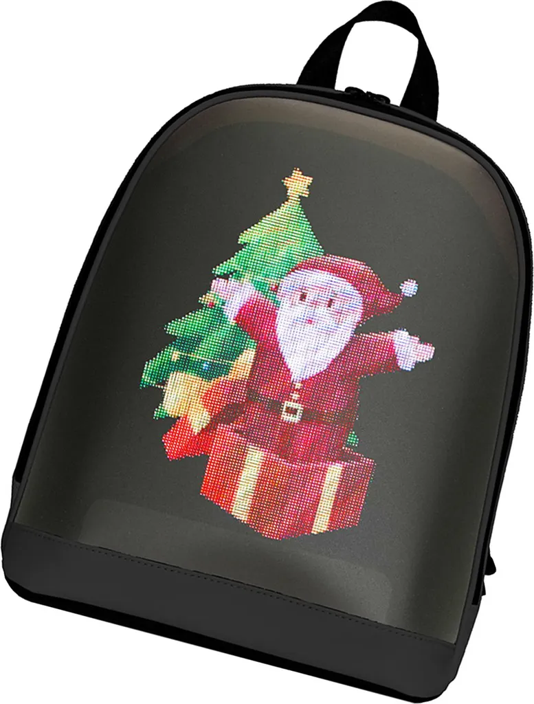 Sac à dos à LED Noir avec Écran Intelligent BT pour Voyage et Loisirs