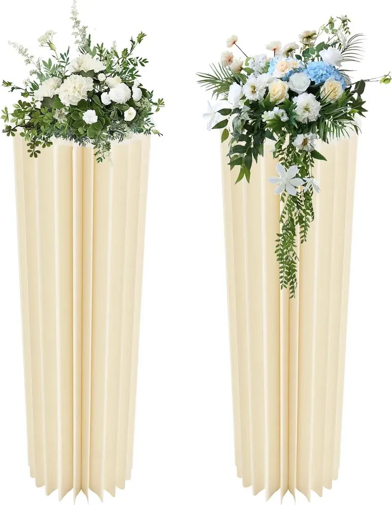 Support à fleurs pour mariage et salon - Décoration florale blanche
