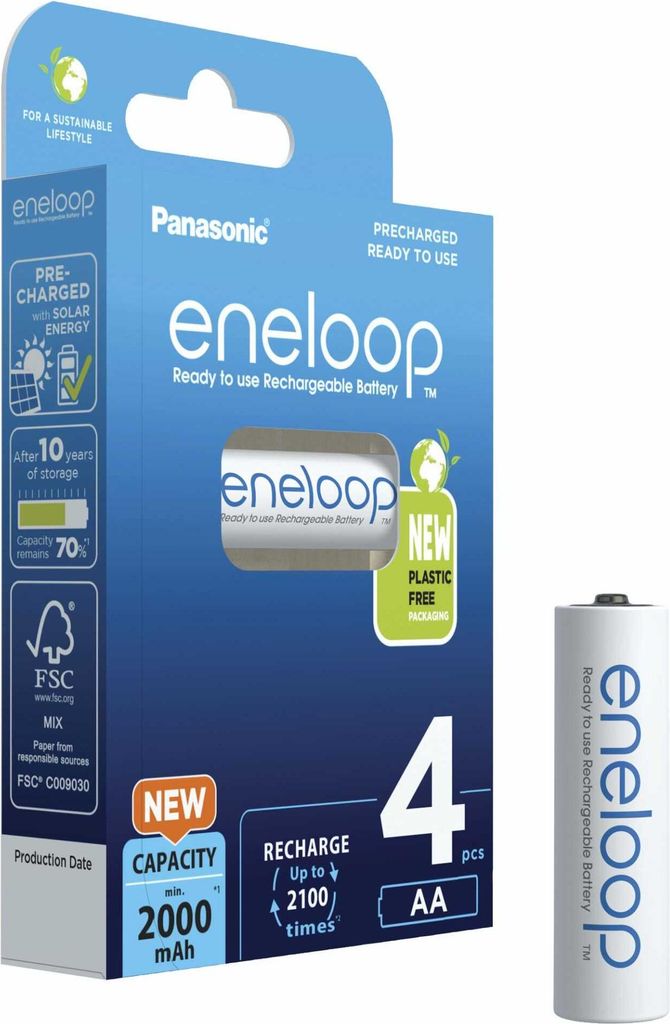 eneloop Panasonic Akku BK-3MCDE/4BE AA 2000mAh 4St.