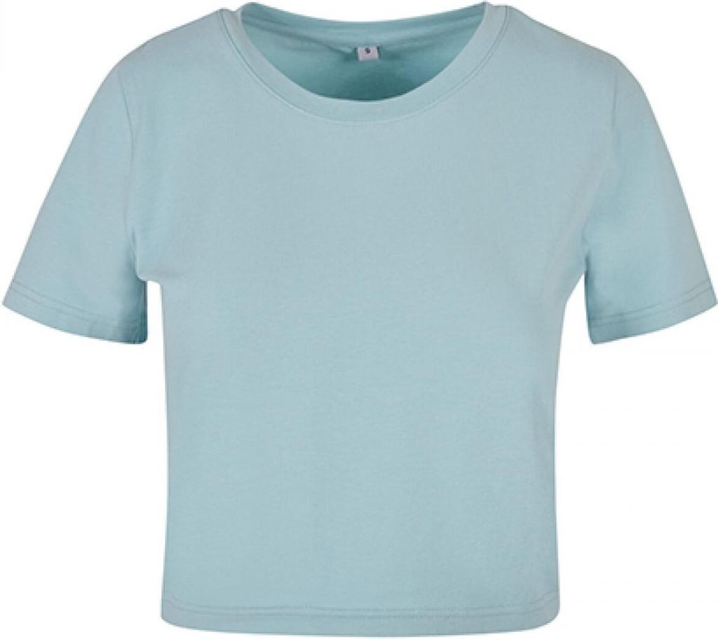Build Your Brand BY042 | Damen Cropped Tee / Single Jersey / Kurz geschnitten - Farbe: Ocean Blue - Größe: 5XL