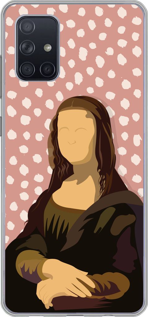 MuchoWow Handyhülle Schutzhülle Hülle für Telefoonhoesje Samsung Galaxy A51 Leonardo da Vinci - Alte Meister - Punkte - Vintage Silikon Softc...