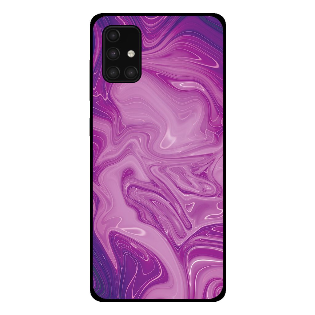 Smartphonica Handytasche für Samsung Galaxy A71 5G mit Marmordruck - TPU Rückseite Fall Marmor Design - Lila
