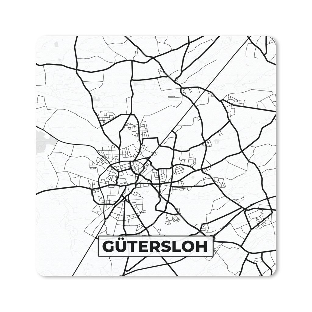 MuchoWow Mauspad Mousepad Gütersloh - Karte - Stadtplan 20x20 cm - Mousepads - Maus Mat - Pad - Mausunterlage - Desk Mat - Bureauartikeln