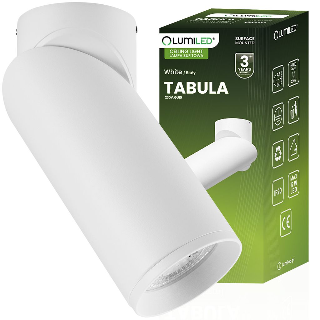 LUMILED Deckenspot Deckenleuchte Deckenstrahler 1 flammig 230V GU10 Deckenlampe schwenkbar drehbar Spotleuchte Downlight Spot Rund Weiß Aluminium