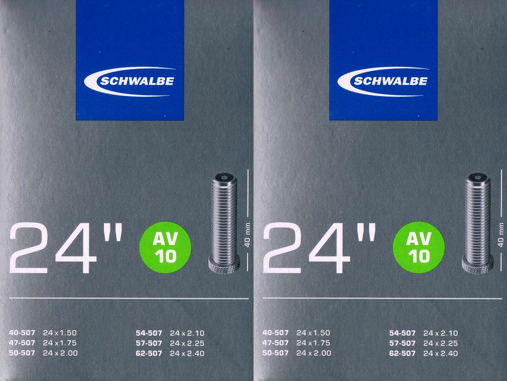 2x Schwalbe AV 10 Schlauch 24" 507 Ventil: Auto Schrader Produktbild 