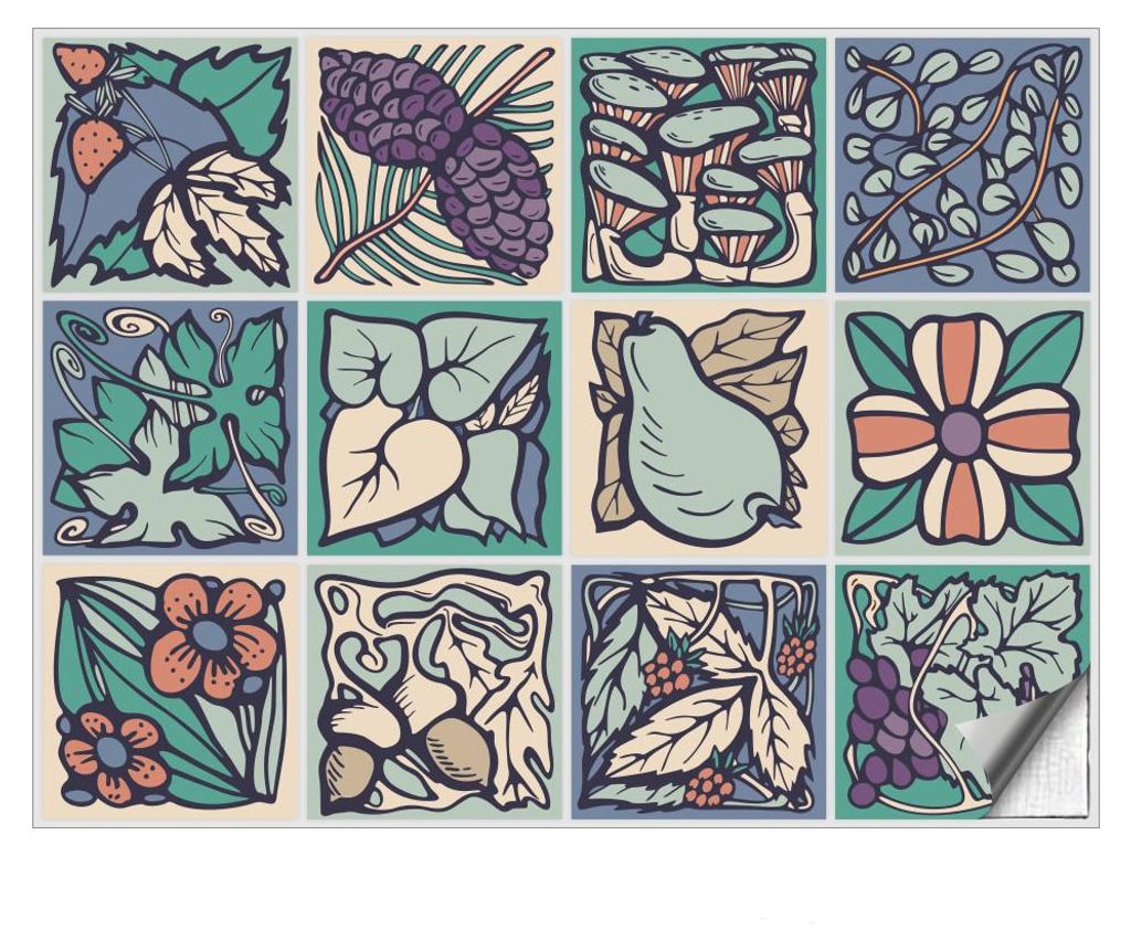 Kiwistar Fliesenmuster Klebefliesen Fliesen-Folie Fliesenaufkleber Wand-Fliesen überkleben 30 x 30 cm 25 Stück - 30 - Naturstein Brown