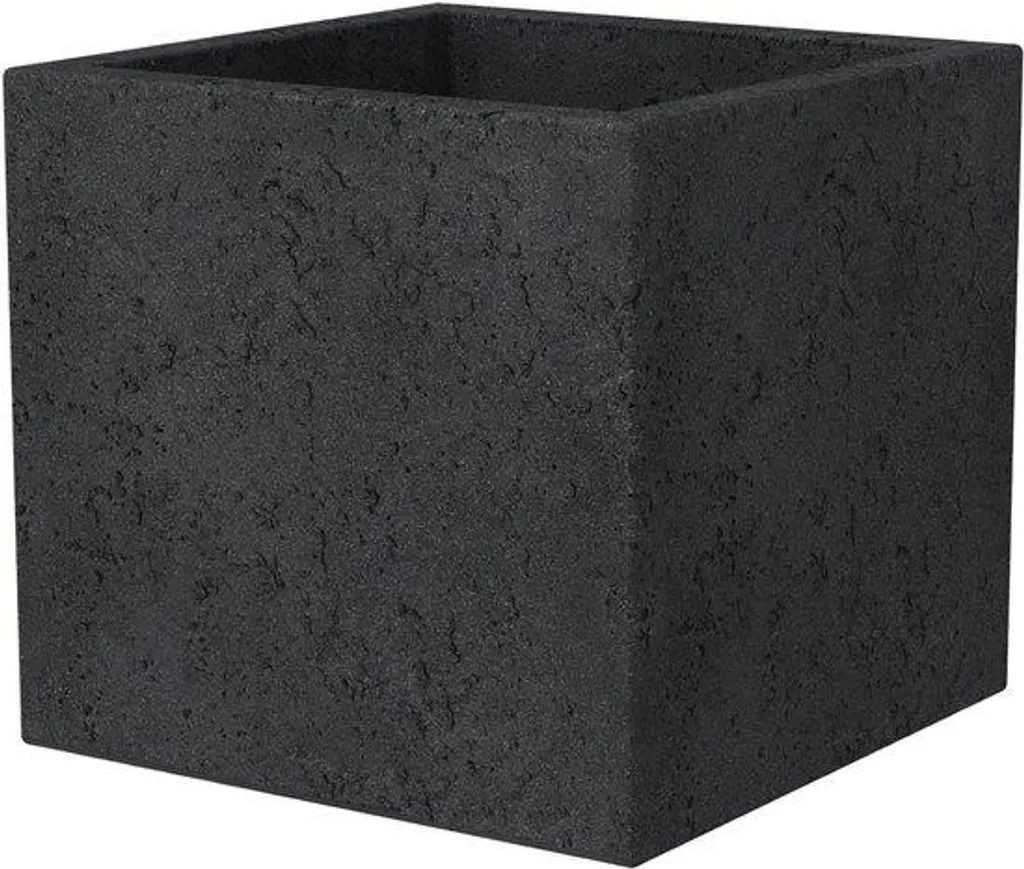 Jardinière noire 29 x 29 x 27 cm - Pot de fleurs carré pour extérieur