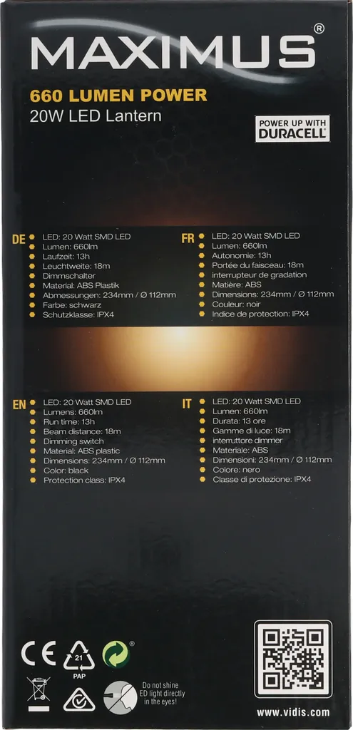 Maximus M-Lnt-200 Lanterne de camping LED rechargeable - 8