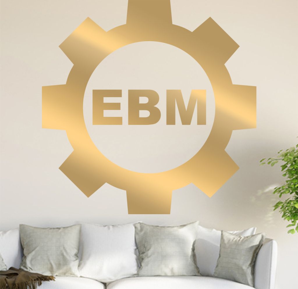 EBM - Electronic Body Music Wandtattoo in 6 Größen - Wandaufkleber Wall Sticker - Dekoration, Küche, Wohnzimmer, Schlafzimmer, Badezimmer