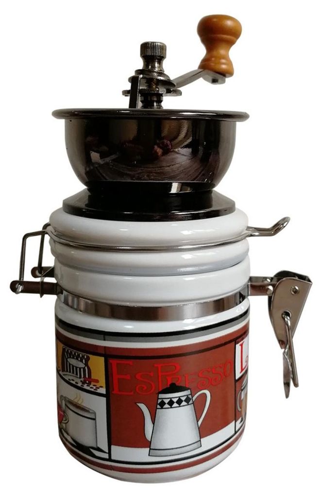 INF Weiße Keramik Handkurbel Kaffeemühle 17.5cm x 8.8cm x 8cm für Zuhause