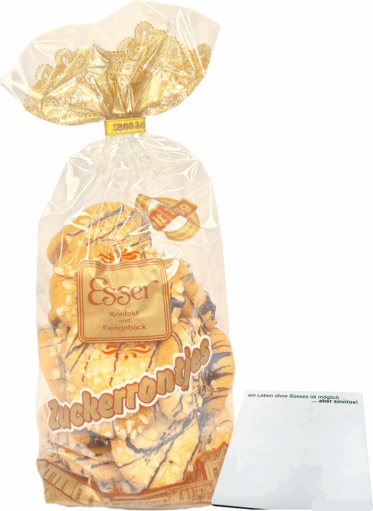 Esser Zuckerrontjes zartes Mürbegebäck (250g Beutel) + usy Block