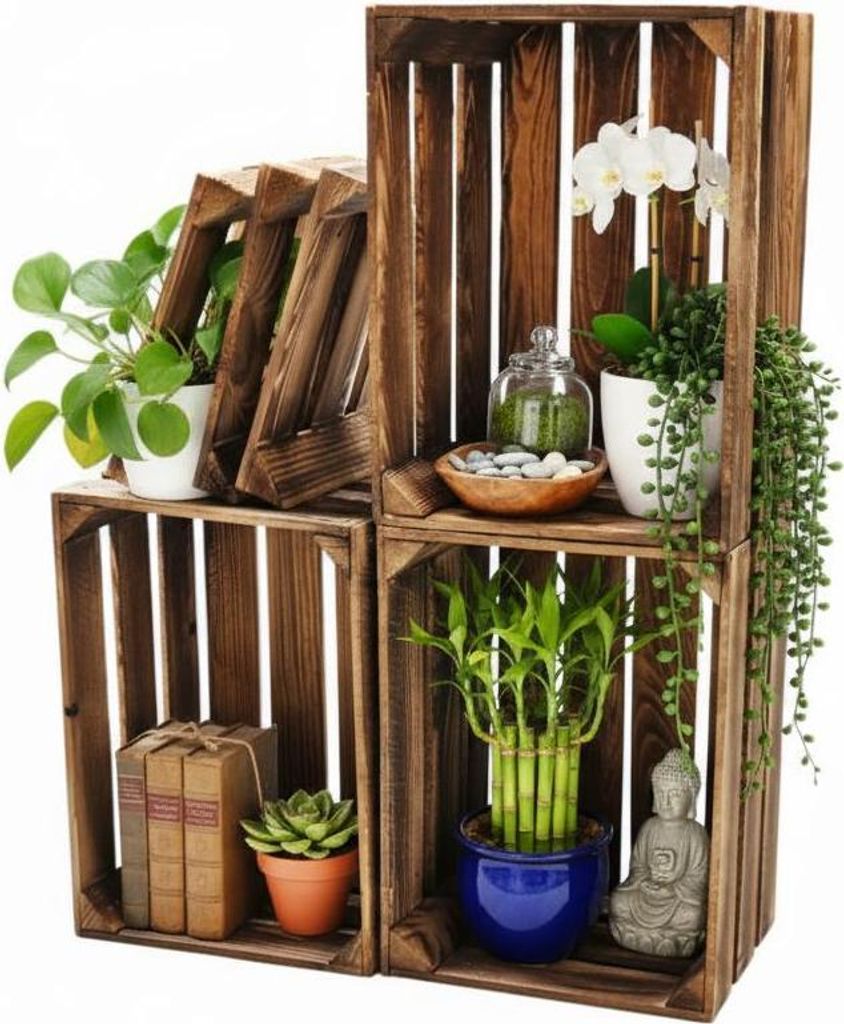 Obstkiste 40 x 30 x 25 cm  3er SET Geflammt Produktbild 