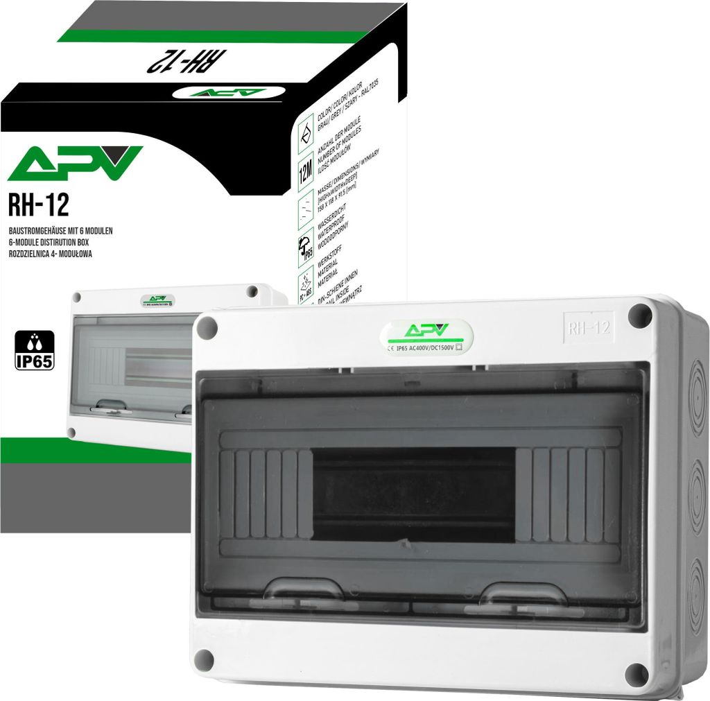 Sicherungskasten Feuchtraum Verteilerkasten IP65 Aufputzverteiler Kleinverteiler 12 Module