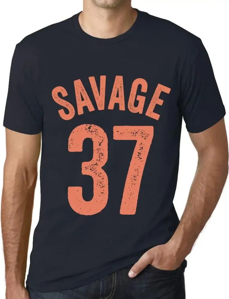 Herren Grafik T-Shirt Savage 37 Geschenk 37. Geburtstag Jahrestag 37 Jahre Jubiläum 37 Jährige Mann Jahrgang 1987 Kurzarm Lustige Druck