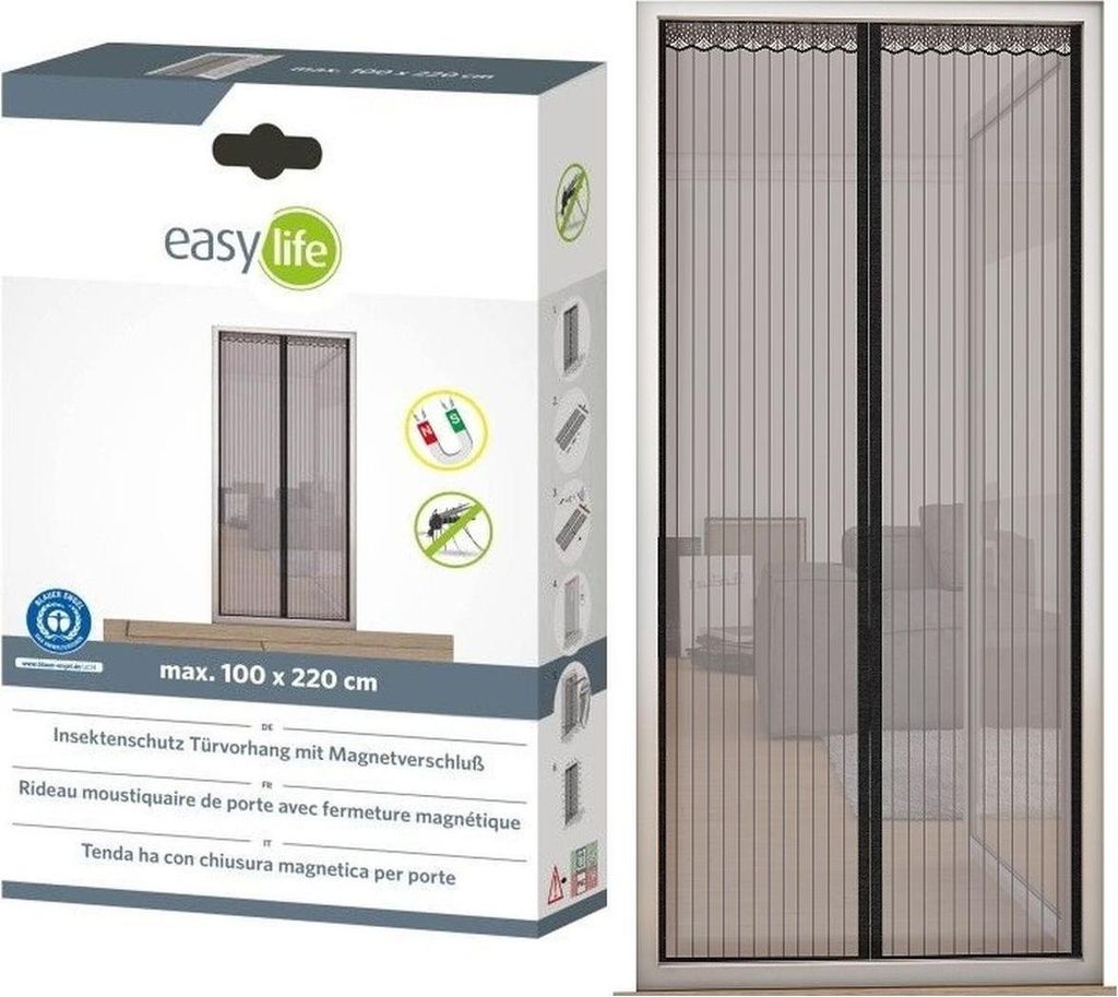 Drzwi z moskitierą listwową 100x220 cm - z zatrzaskiem Zdjęcie produktu 
