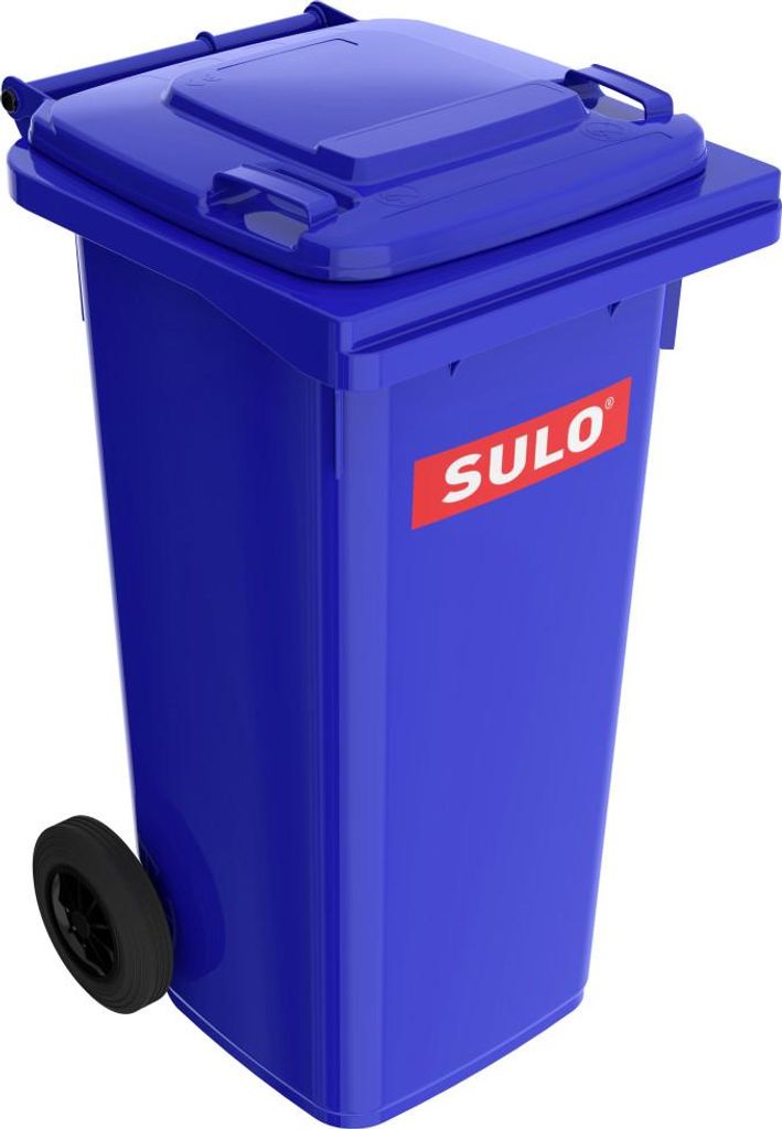 SULO Müllgroßbehälter 120l HDPE blau fahrbar,n.EN 840 - Produktbild 