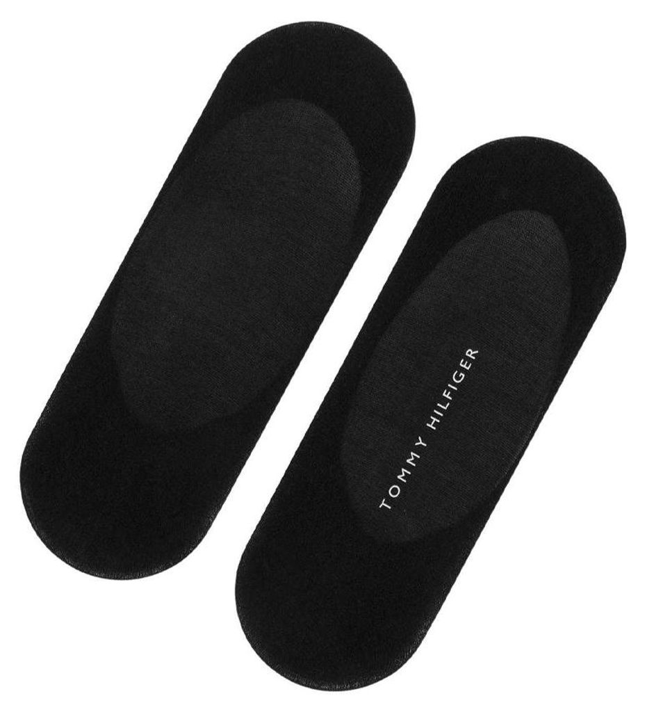 Tommy Hilfiger - Liner Socken für Damen, Baumwollmischung (2er-Pack) NA706 (35 EU - 38 EU) (Schwarz)