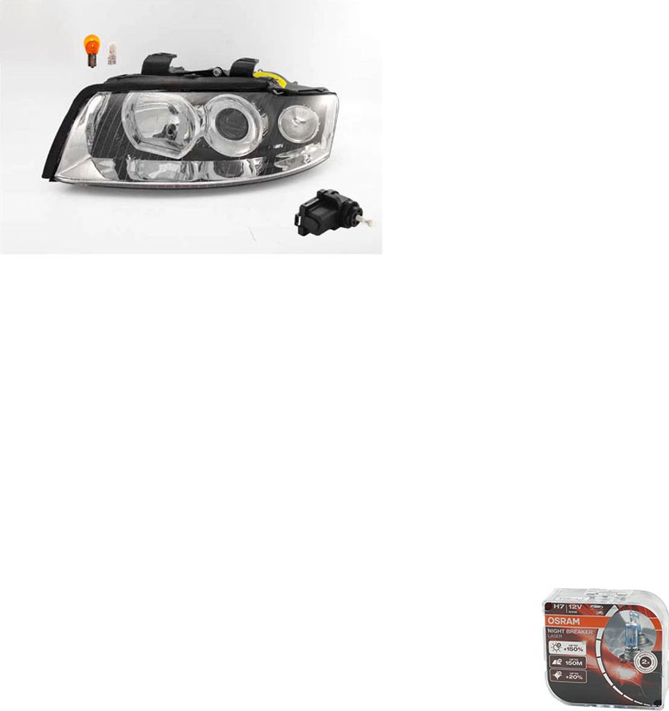 Johns, Scheinwerfer + Osram Night Breaker Laser passend für Audi A4 8E 11/00-11/04 Links 8E0941029C 8E0941003 1J0941295B 1J0941295F 9948336 1J0941...