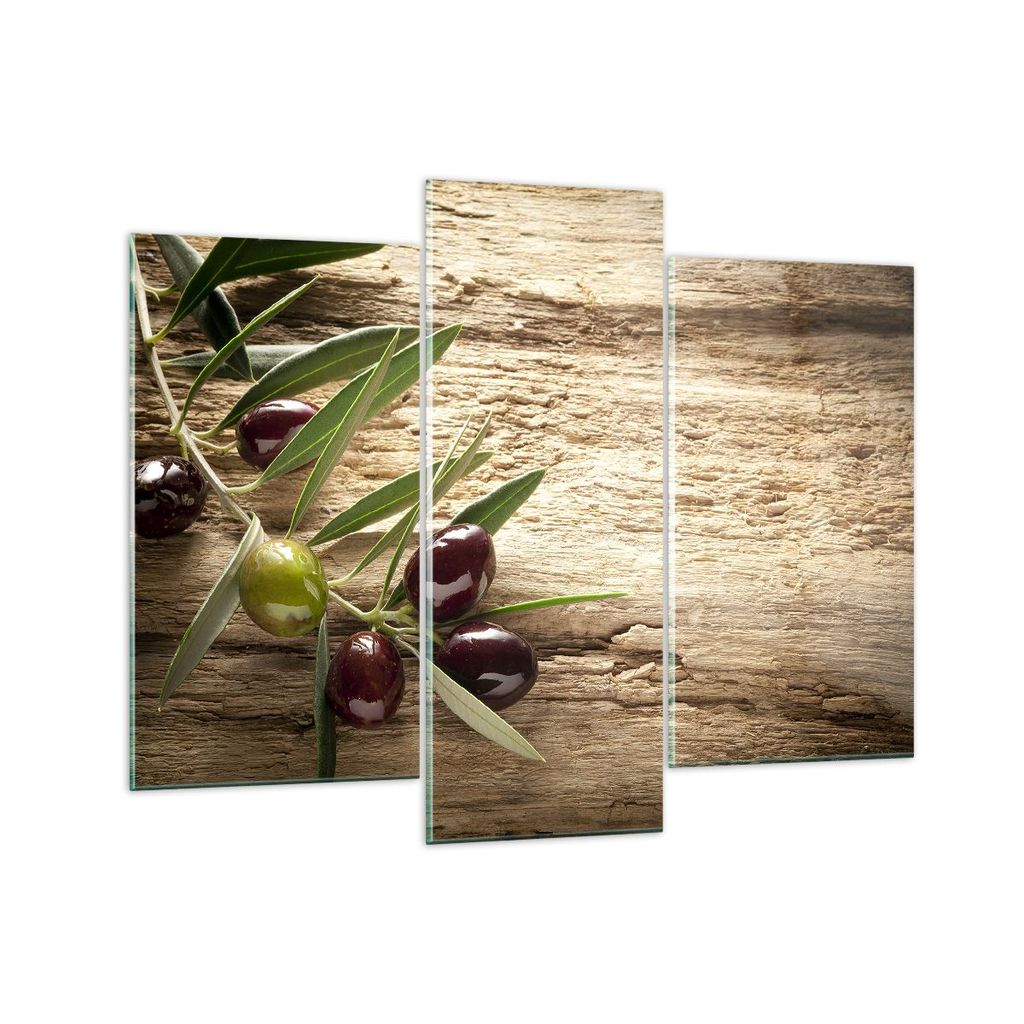 Bilder auf glas - Oliv italien aroma diät - 130x100cm - Glasbilder - Wandbilder - Kunstdruck - zum Aufhängen bereit - Wanddekoration aus Glas - G...