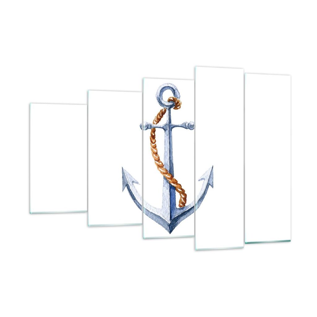 Bilder auf glas - Anker Seil Segeln Meer - 150x100cm - Glasbilder - Wandbilder - Kunstdruck - zum Aufhängen bereit - Wanddekoration aus Glas - Gla...