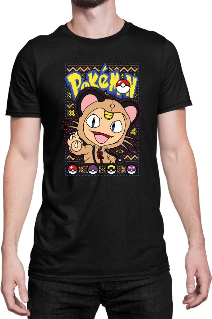 Herren T-Shirt Japan Manga Anime Comics Pokemon 031, Man S / Schwarz