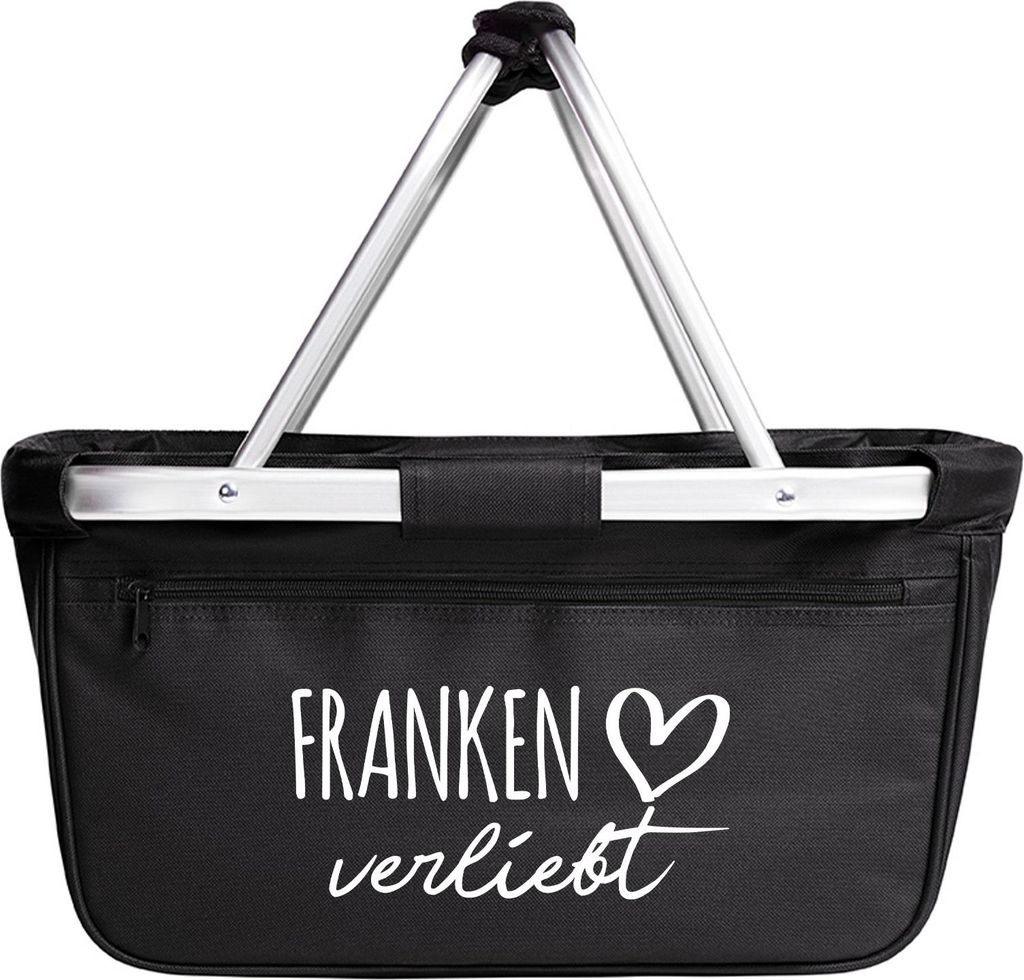 Huuraa Einkaufskorb Franken verliebt 20 Liter Black faltbarer Tragekorb Geschenkidee