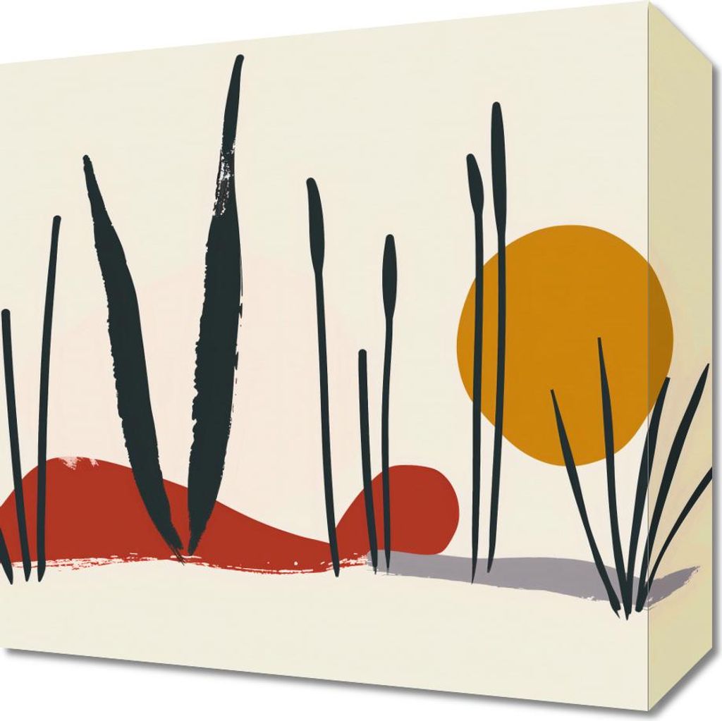 Bild 30x30cm Schilf bei Sonnenuntergang