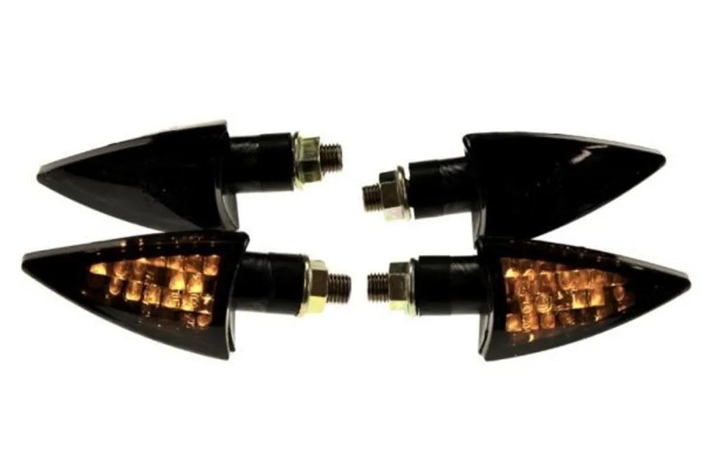 Clignotants LED moto Rob style carbone fumé - Set de 4 pièces universel