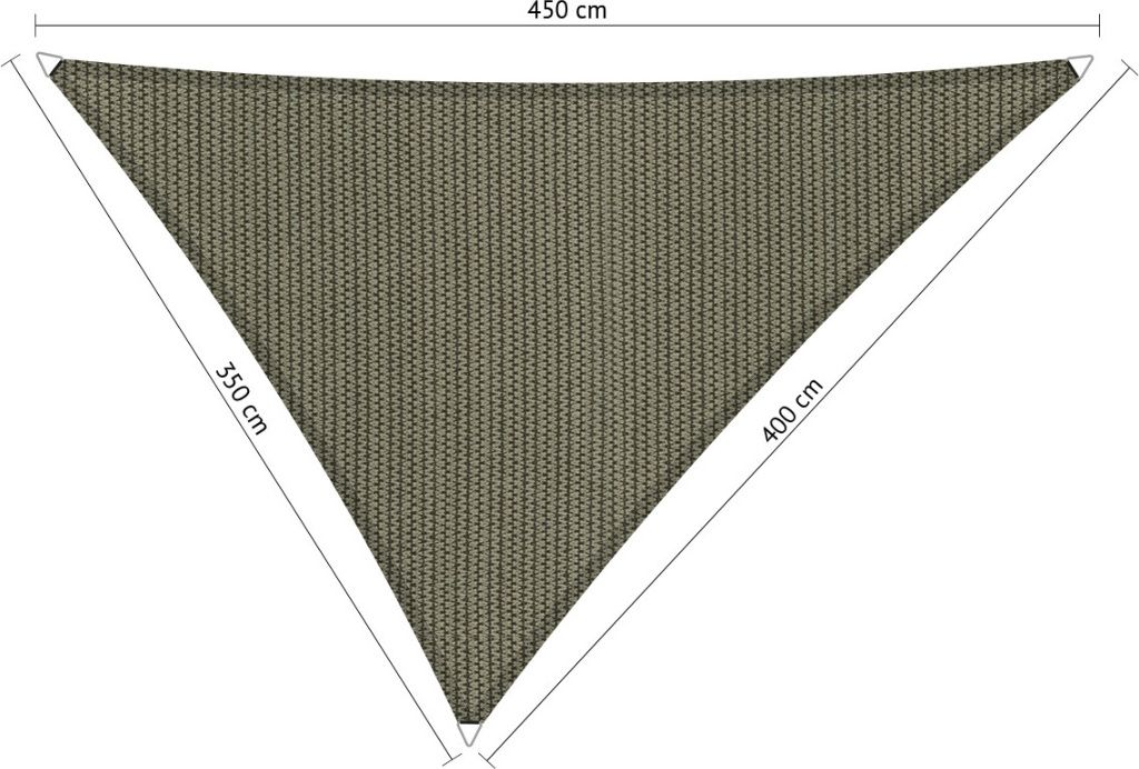 SHADOW COMFORT 3,5x 4 x 4,5 m Dreieckiges Sonnensegel Desert Storm Ungleichseitig