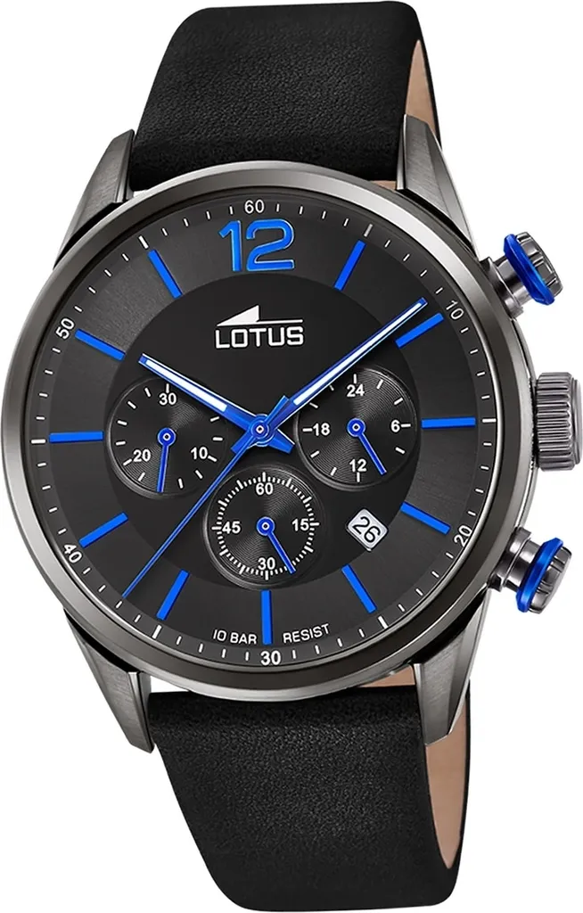 Regalo Uomo: Orologio Lotus 18687/3 Chrono Nero Pelle Lusso