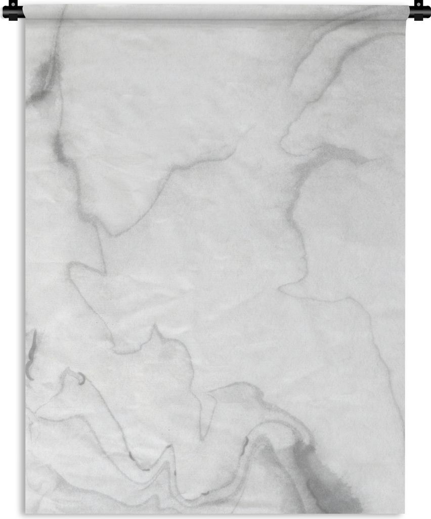 MuchoWow Wandteppich Wandbehang Marmor - Grau - Weiß - Abstrakt - Marmoroptik 120x160 cm Tapisserie Dekoration Wandtuch - Wohnzimmer - Moderne