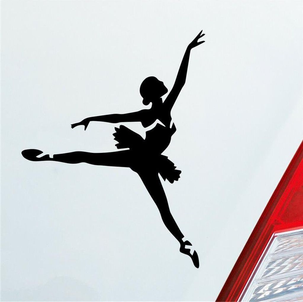 Auto Aufkleber Tänzerin Ballerina Ballett Musik 9x12 cm Schwarz Glanz Sticker Heckscheibenaufkleber