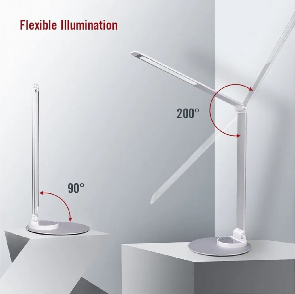 Lampe de Bureau LED Argent Design avec Bras Ajustable TaoTronics 10W - 5