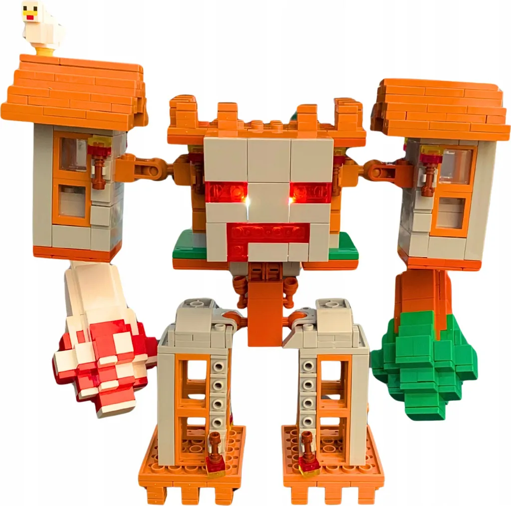 Jeu de Construction Minecraft Interactif : Robot Géant et Base Fortifiée LED
