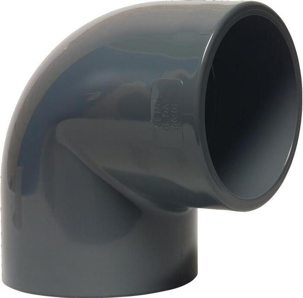 Koleno Mega 90° PVC-U 50 mm s lepiacou zásuvkou 16 bar, Obrázok produktu 