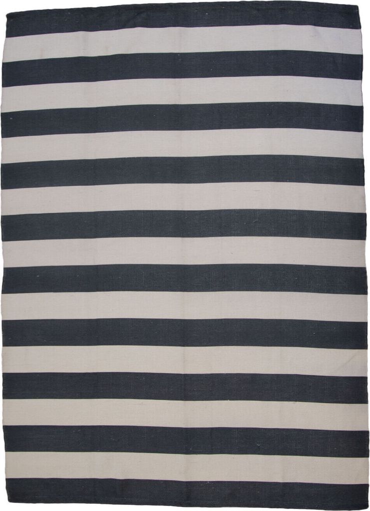 AU Maison Outdoor Teppich STREIFEN Schwarz Weiß 140x200 PET Kunststoff waschbar