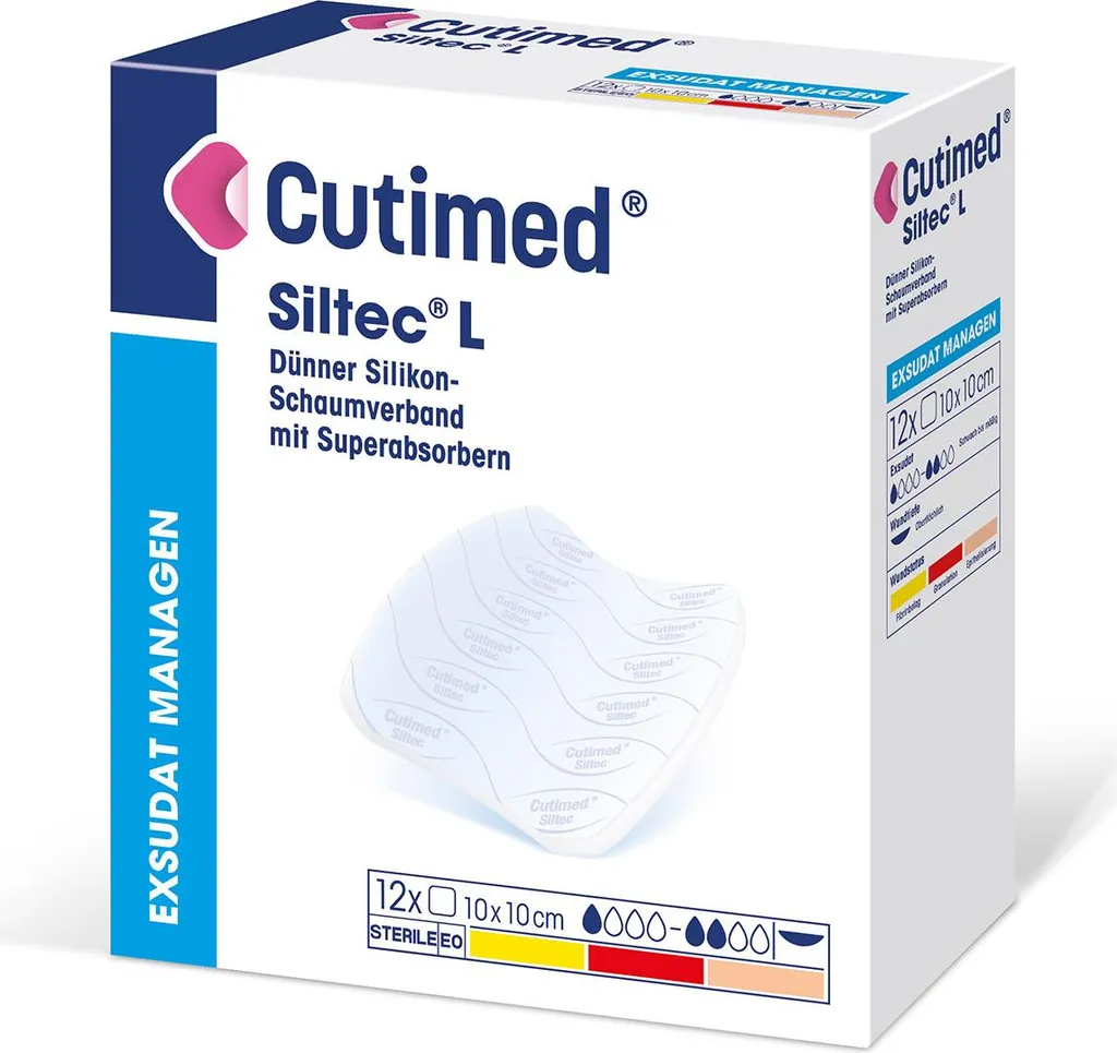 Pansement hydrocellulaire siliconé Cutimed Siltec L 10x10 cm adhésif