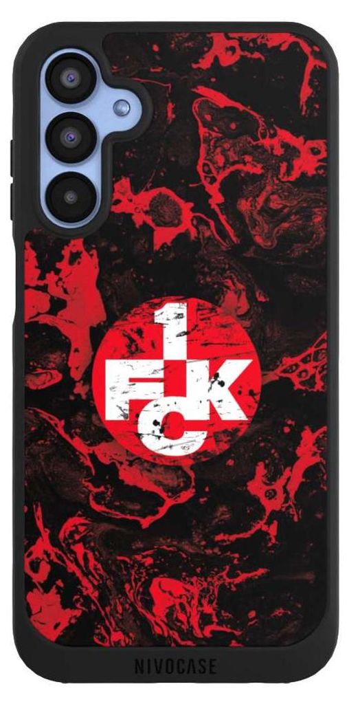 NIVOCASE Handyhülle für Samsung Galaxy A15 5G Hülle NIVOpure Case Schwarz 1. FC Kaiserslautern 1. FCK Logo