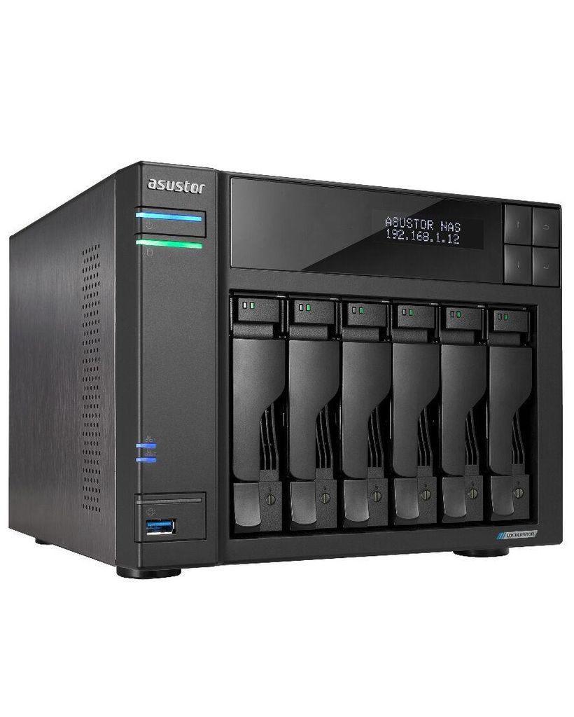 Asustor LOCKERSTOR 6 AS6706T NAS mit 6 Einschüben Intel Celeron 8GB RAM Nero