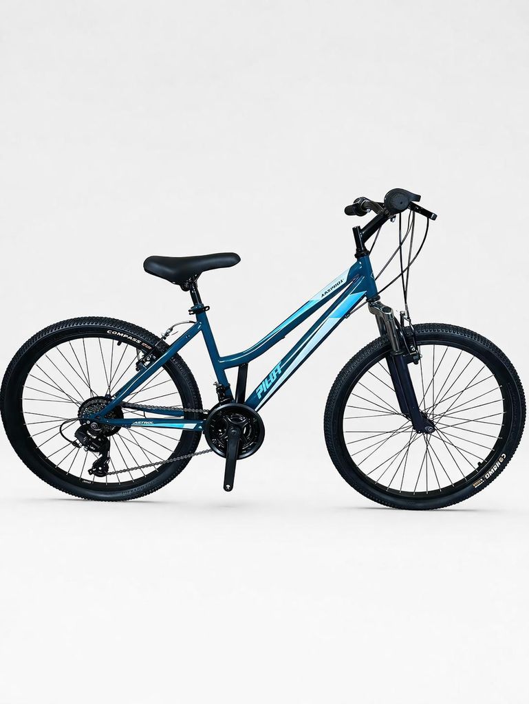 MTB 24 Zoll, Pilot Bike Abstrou, Shifters Shimano 3/6 Speed, Wheels Alloy Rims Single Tires 1.95"
