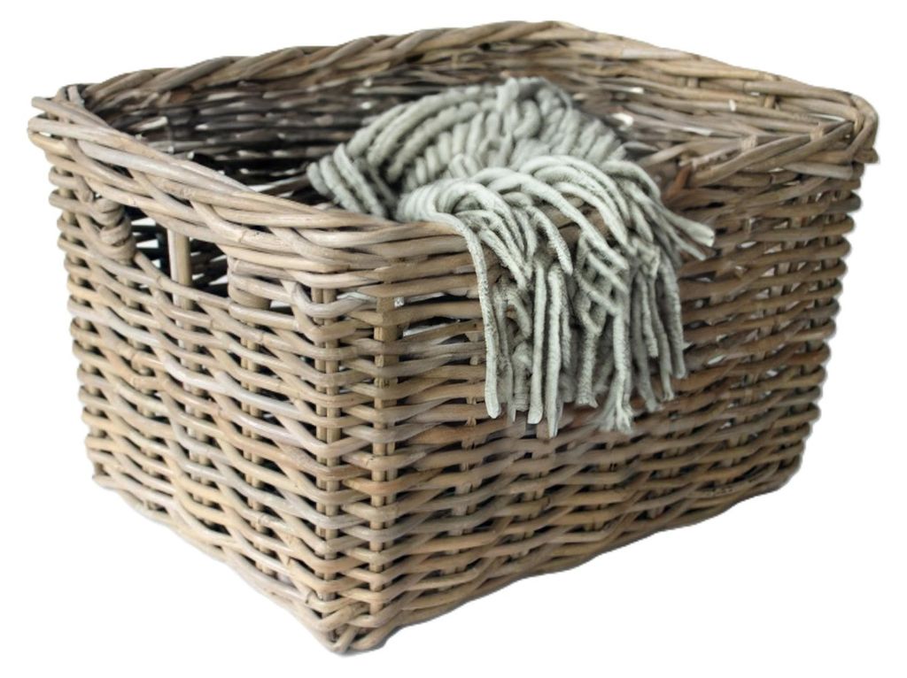 Aufbewahrungskorb - braun - 50 x 40 x 30 cm - Rattan - Produktbild 