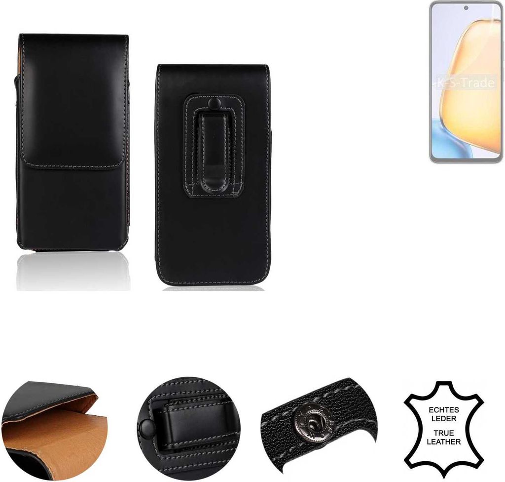 K-S-Trade Holster Gürteltasche Handy Hülle Schutzhülle kompatibel mit Vivo Y200i 5G Handyhülle Leder schwarz, 1x