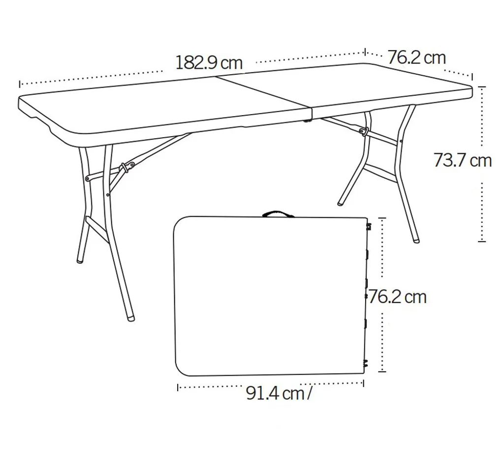 Table pliante plastique 182x76cm - Gain de place, Solide, Lifetime - 11