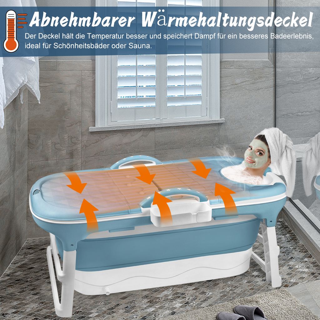 LZQ Faltbare Badewanne 118cm Tragbare Badewanne Produktbild 4