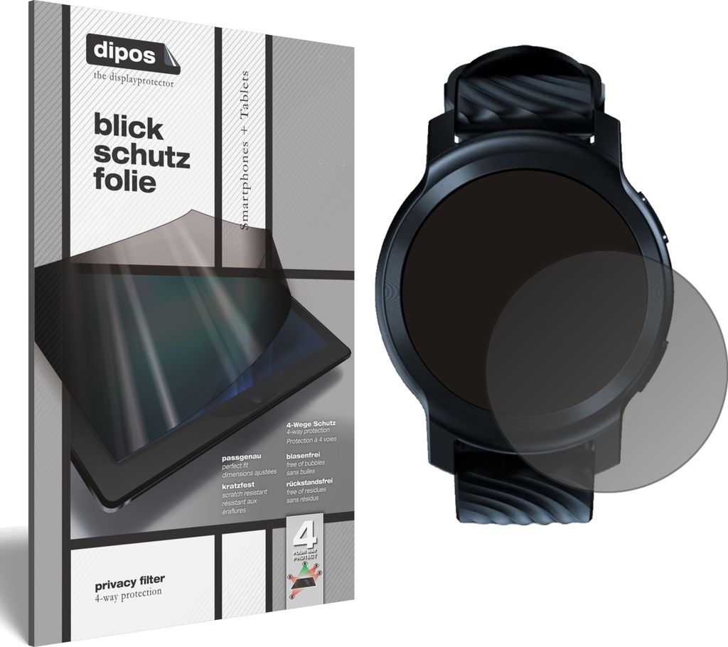 Blickschutzfolie für Motorola Moto Watch 100 matt Schutzfolie Folie Display Schutz dipos